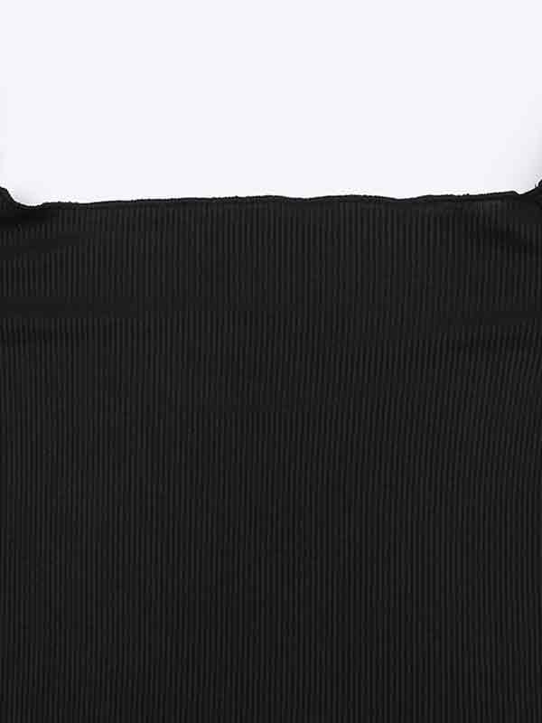 Off Shoulder Lip Skull Print Long Sleeve Tee-5