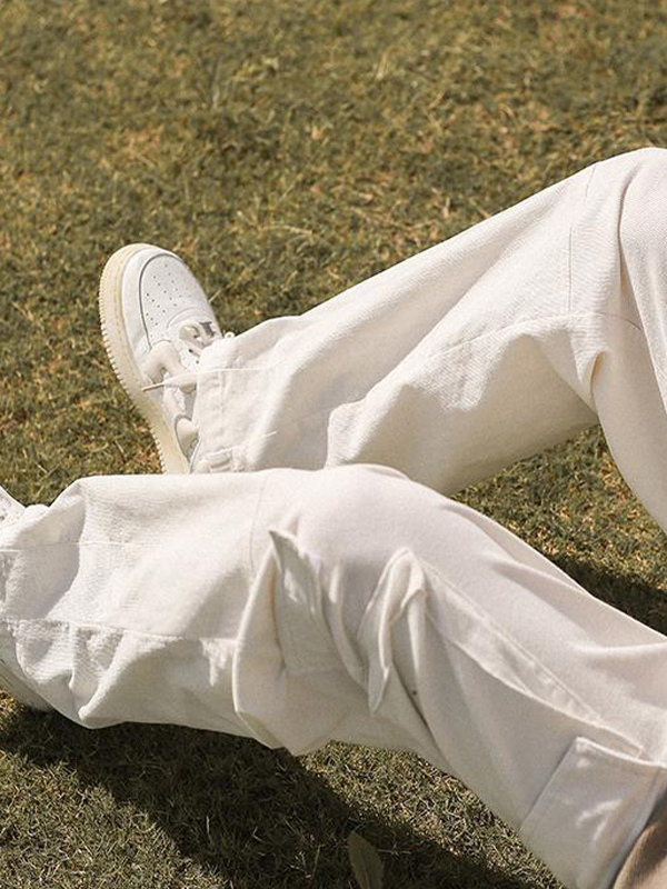 Men's Patch Pocket Vintage Straight Cargo Pants-3