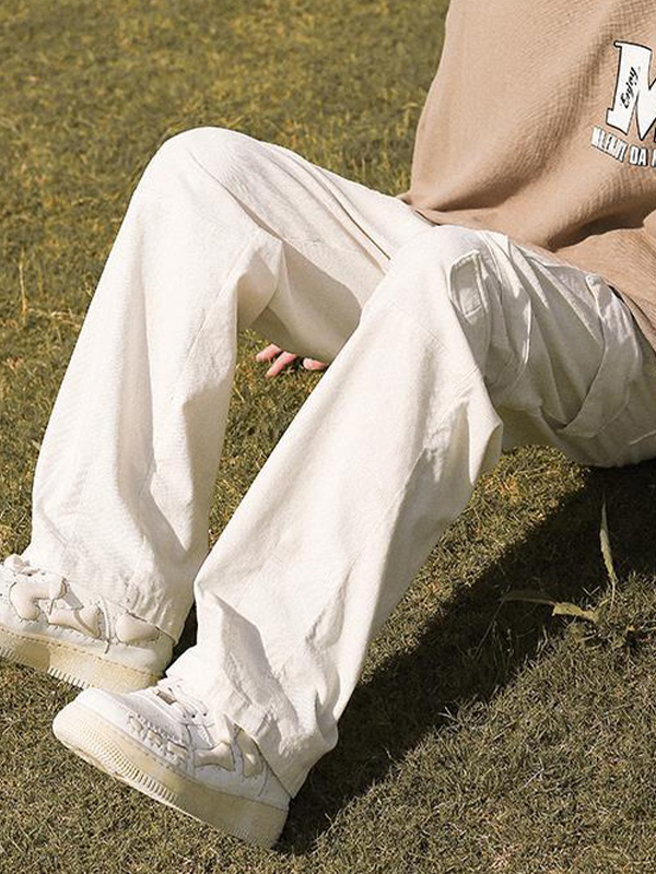 Men's Patch Pocket Vintage Straight Cargo Pants-4